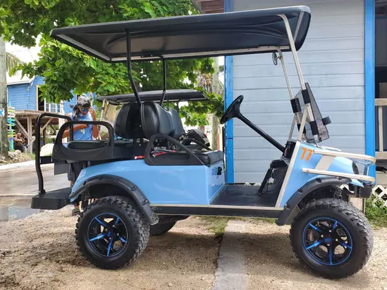 Four seater golf cart rental on Ambergris Caye Belize