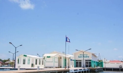 Golf cart pick up service at the water taxi terminal in San Pedro Belize