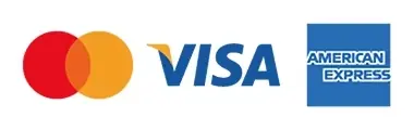 VISA MasterCard Discover and American Express accepted